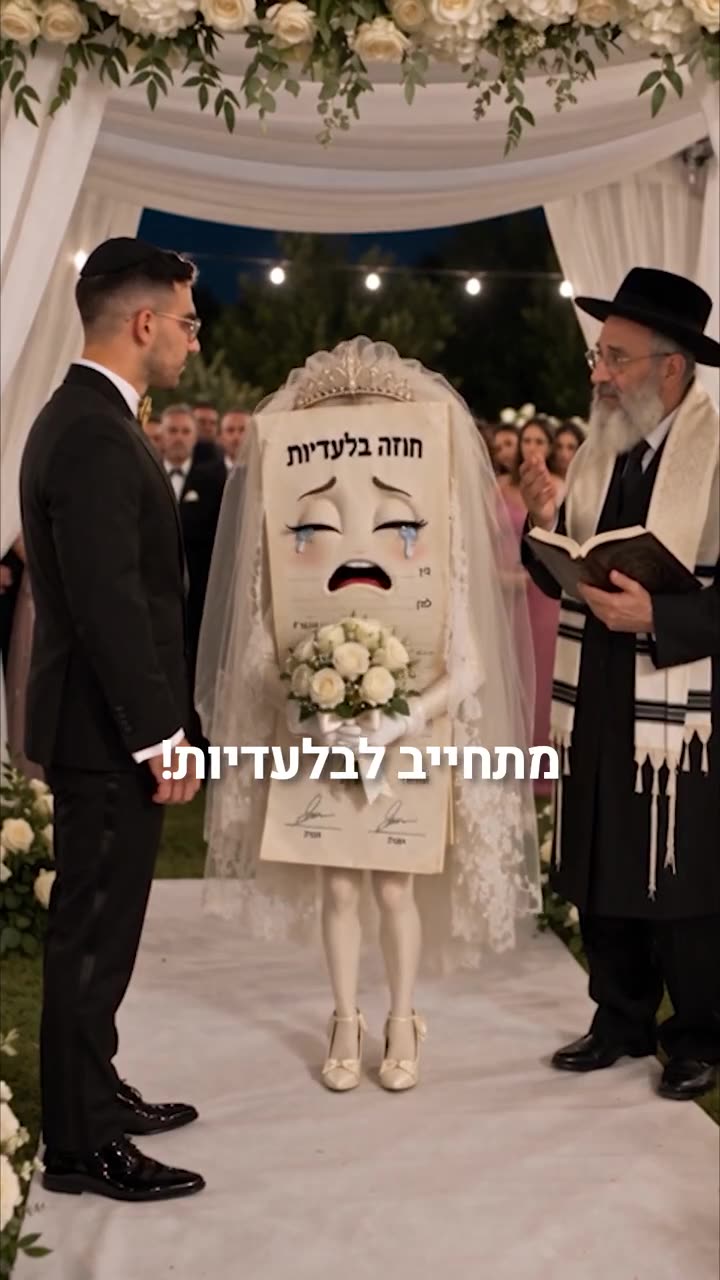 חוזה בלעדיות בשמלת כלה מתחת לחופה